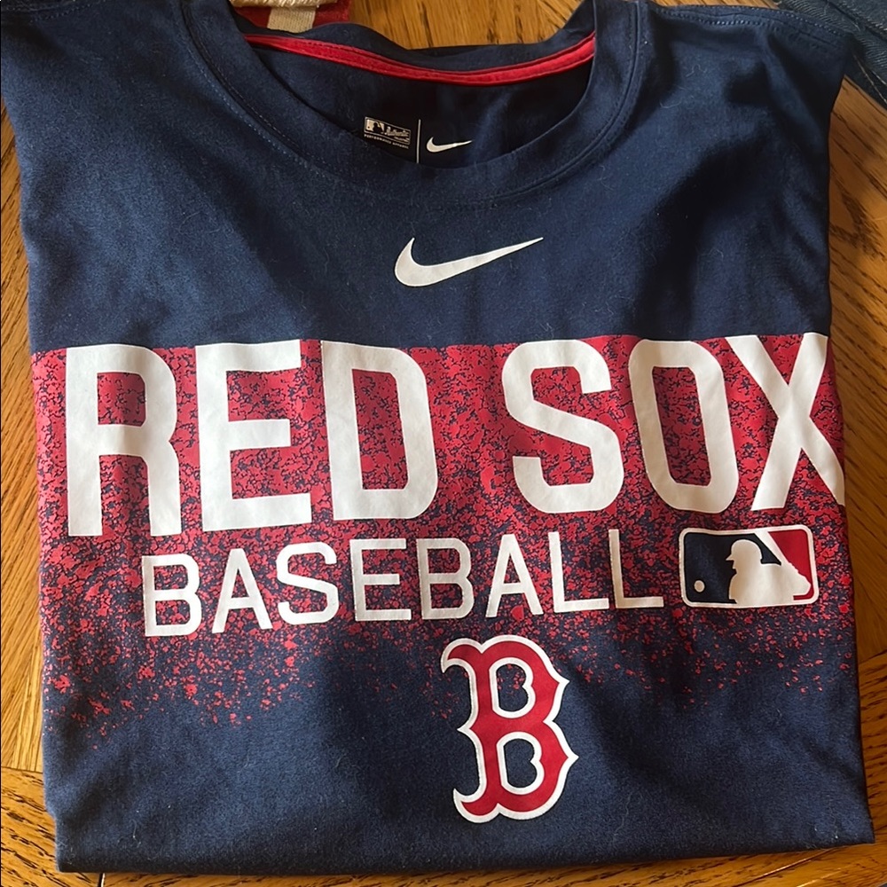Nike Blue and Red Red Sox Baseball Jersey